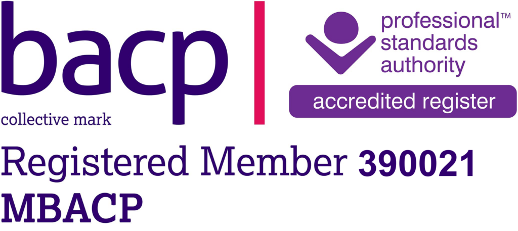 Logo showing BACP membership number.